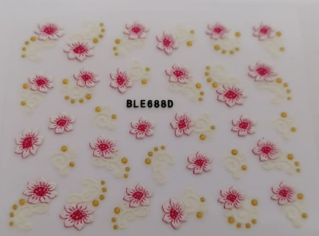 Nail Art Sticker twirling pink flowers