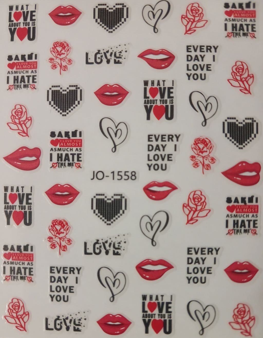 Valentine’s Nail Art Sticker JO-1558