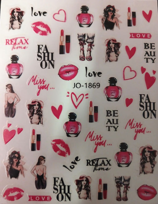 Valentine’s Nail Art Sticker JO-1869
