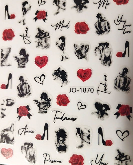 Valentine’s Nail Art Sticker JO-1870