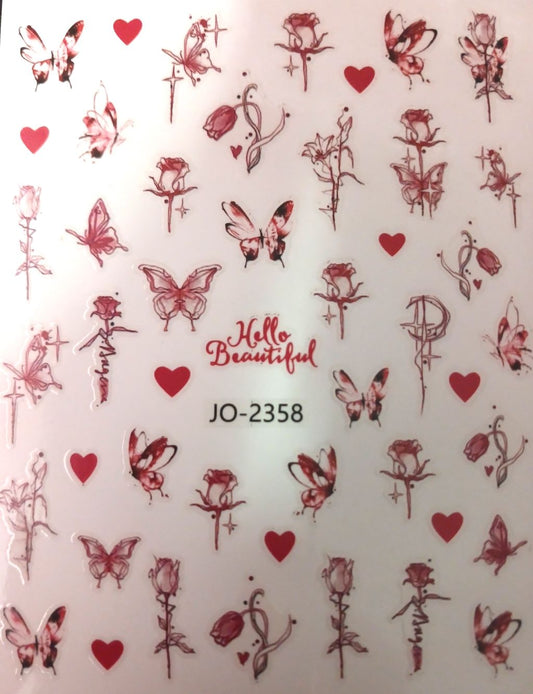 Valentine’s Nail Art Sticker JO-2358
