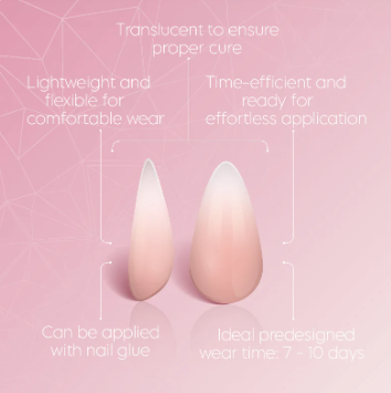 Full Cover Ombre Nail Tips - Almond Pink