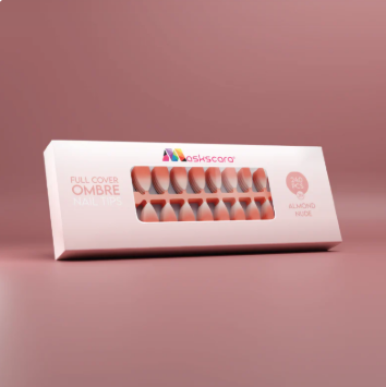 Full Cover Ombre Nail Tips - Almond Nude