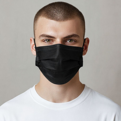 Face Mask 3 Ply Black 50 pcs
