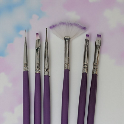 Nail Art Purple Brush 6’s