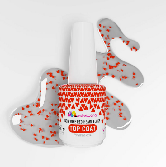 Non-Wipe Top Coat - Red Hearts CLEARANCE SALE
