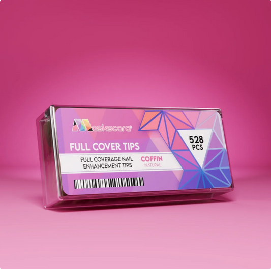 Full Cover Natural Coffin Long Tips CLEARANCE SALE
