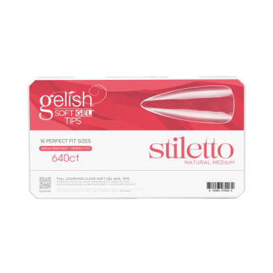 Gelish- Soft Gel Tips Stiletto long 640pc