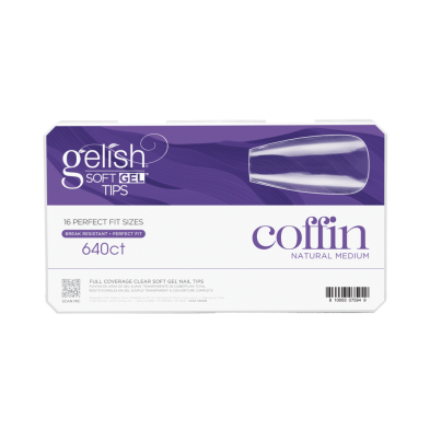 Gelish- Soft Gel Tips Coffin Medium 640pc