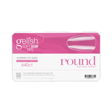 Gelish- Soft Gel Tips Short Round 640pc