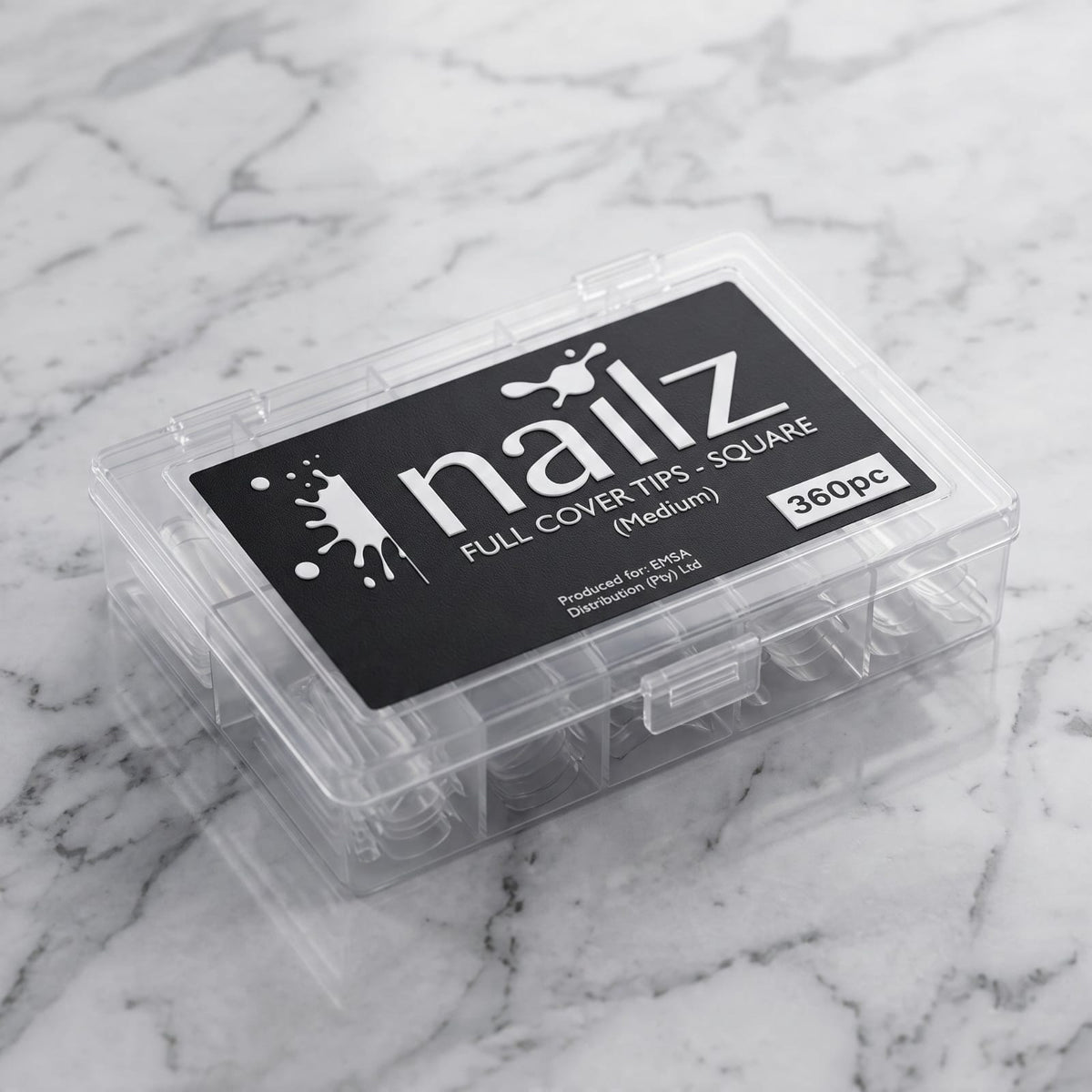 Nailz Full Cover Soft Gel Tips Square Medium 360pc