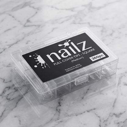 Nailz Full Cover Soft Gel Tips Square Medium 360pc