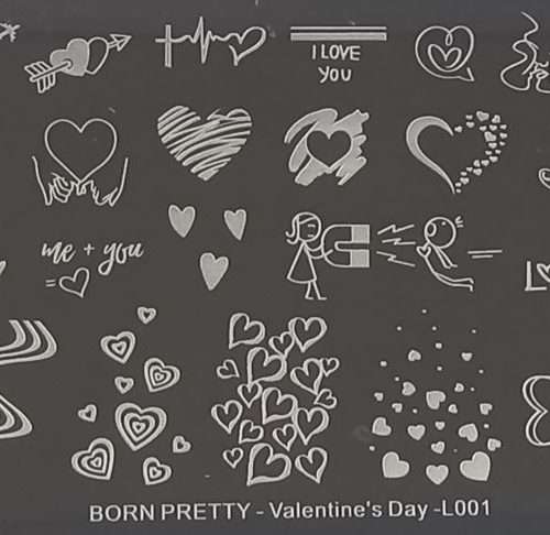 Stamping Plate Born Pretty – Valentine’s Day L001